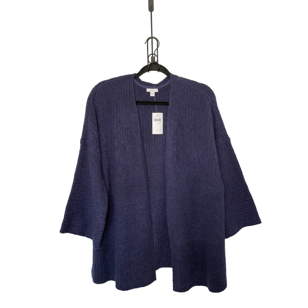 Purejill J. Jill Medium Navy Open Front Cardigan Whimsical Goth. Boho Chic